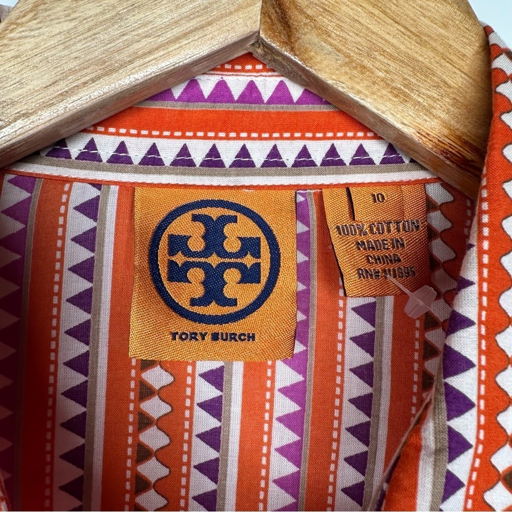 Tory Burch Geometric Print Button Front Blouse Sh… - image 4